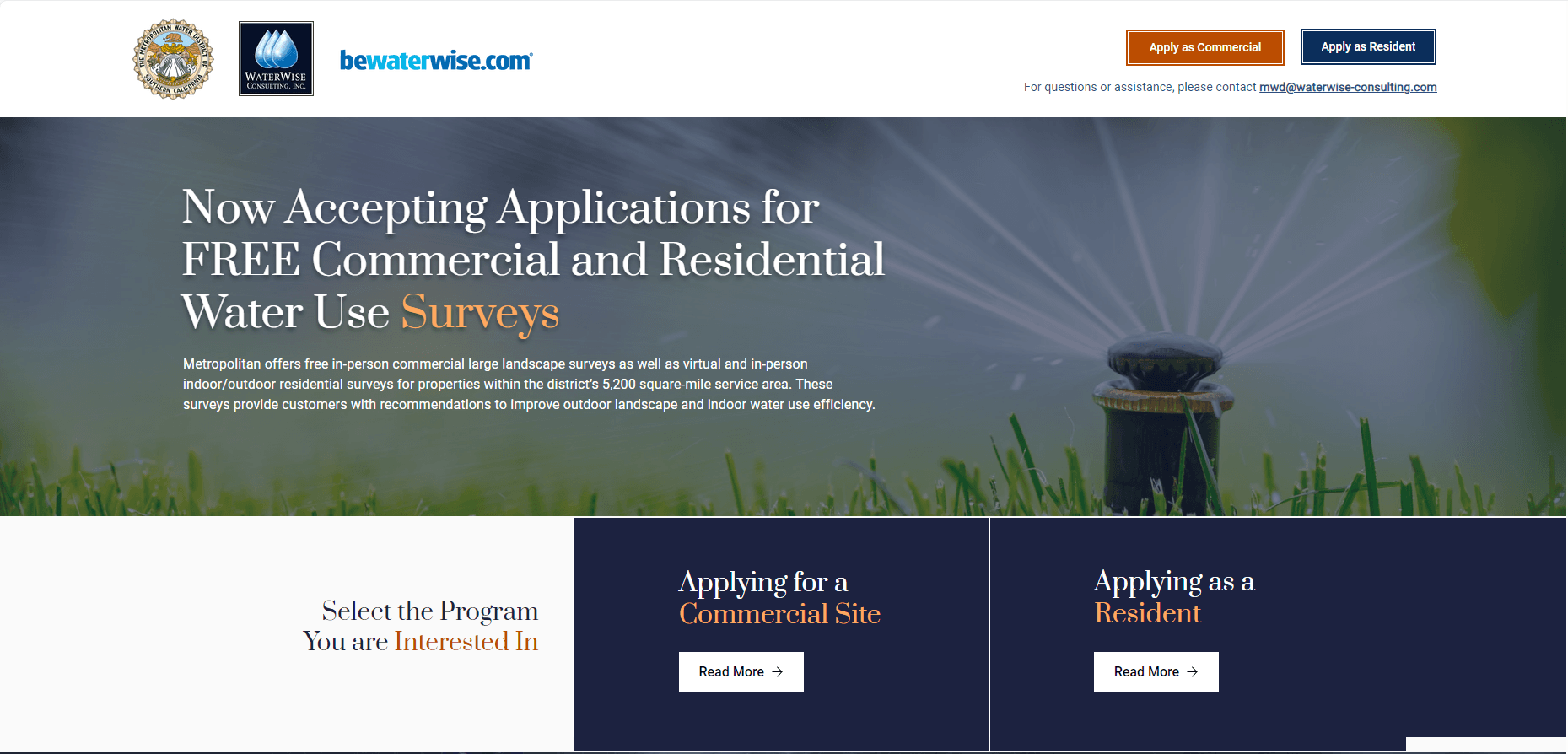 residential water survey website