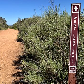 lake poway west loop trail marker