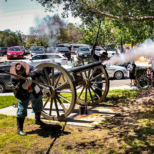 Firing the canon at the 2023 Veterans Day Ceremony