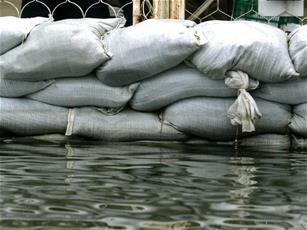 Stacked sandbags