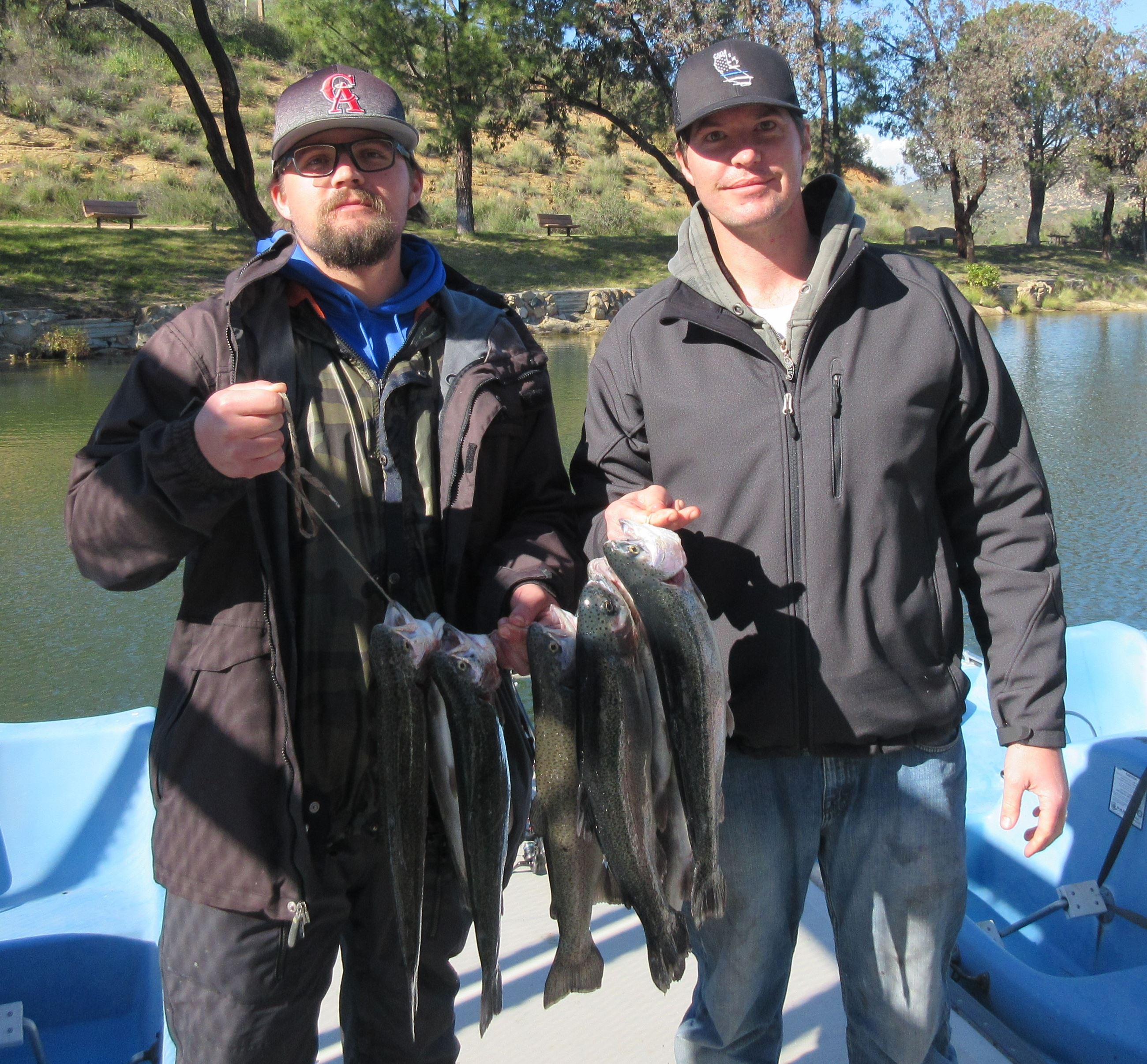 Kevan Koskie and Ricky Record 8 trout 17 3-4 lbs 22 feb 19 trolling east nightcrawlers