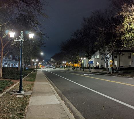 LED lights on Civic Center Drive