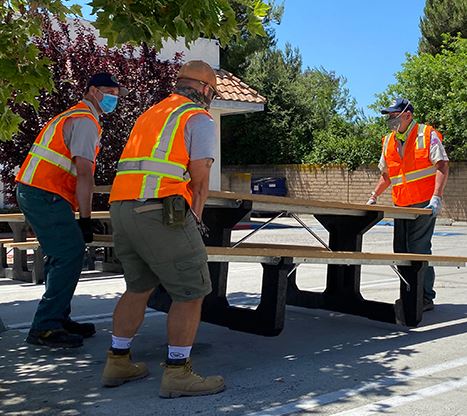 delivering picnic table