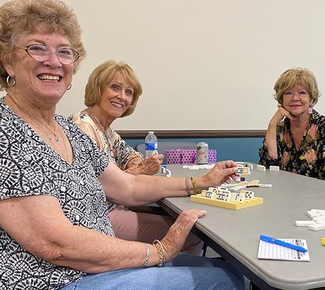 activities are offered in the community center lounge for older adults