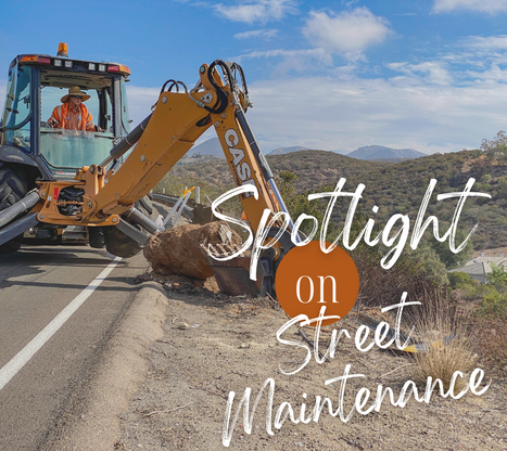 Guardrail repair work on the Poway Grade