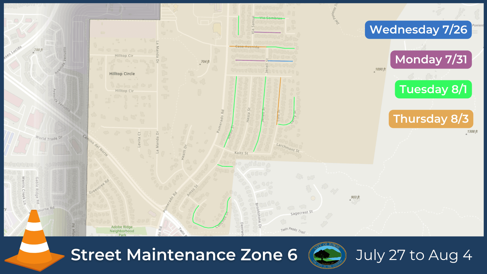 Asphalt Repairs Schedule July 27 part 2