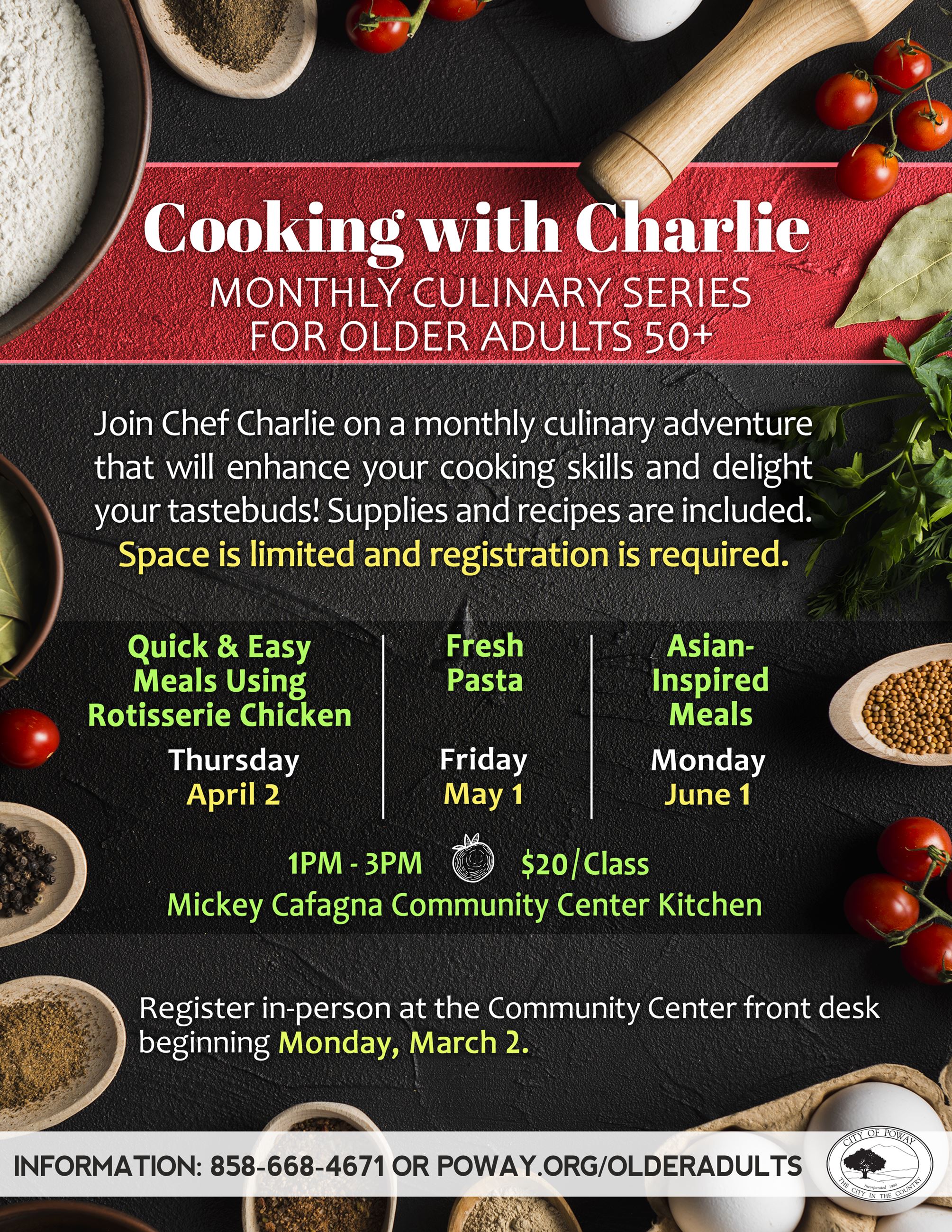 Cooking with Charlie Spring Quarter 2026 Flyer