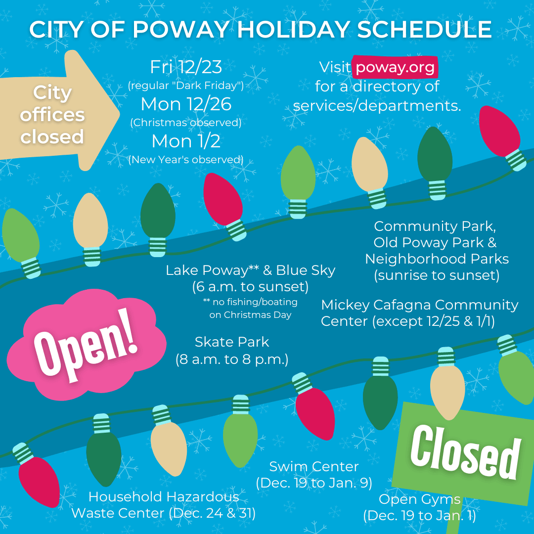 Poway holiday schedule 2022