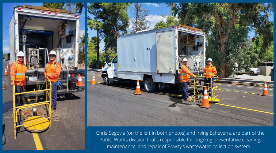Chris Segovia (left) and Irving Echeverra are part of the Public Works division that’s responsible f