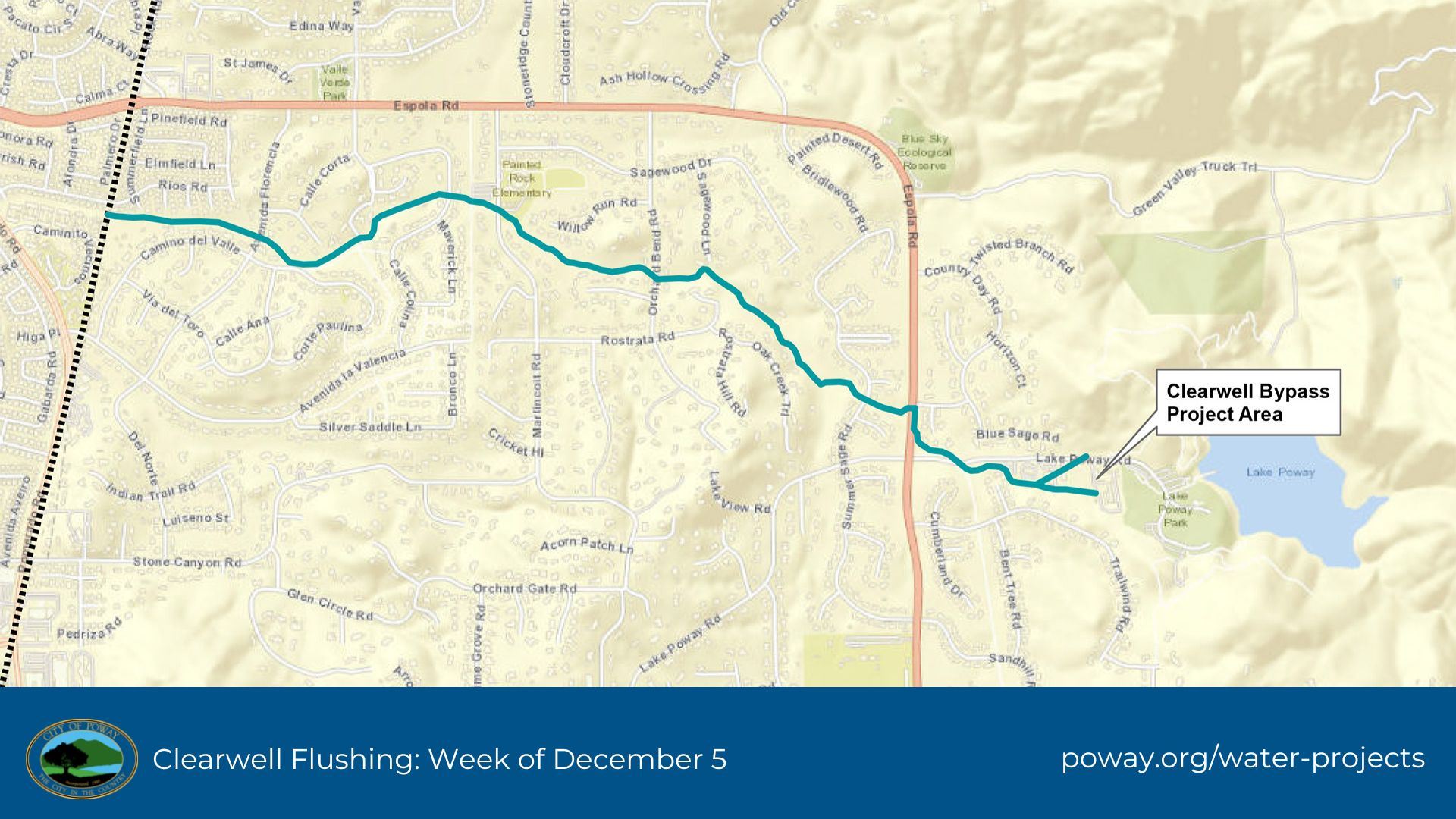 map of water flow for clearwell flushing week of dec 5