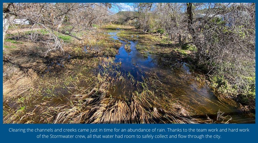 Clearing the channels and creeks came just in time for an abundance of rain